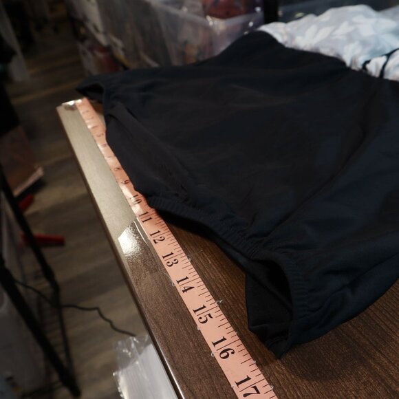 Swim Solutions Printed Tummy Control One-Piece Swimsuit Women's 16 Black Beach - Picture 11 of 15